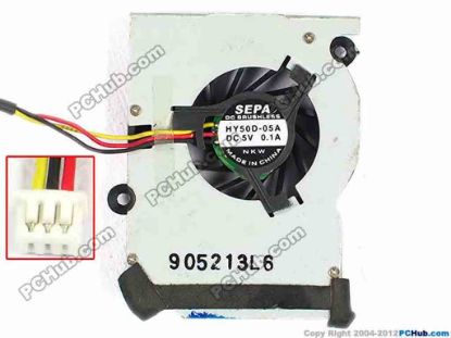84383 SEPA HY50D-05A Cooling Fan  w120x3x3, 5V 0.1A SEPA HY50D-05A Cooling Fan  