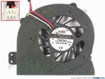 84393 ADDA AB6505HB-E03 Cooling Fan  ZL2A, w30x3x3, 5V 0.25A ADDA AB6505HB-E03 Cooling Fan  