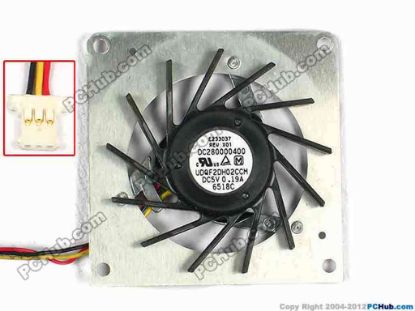 84439 Panasonic UDQF2DH02CCM Cooling Fan  DC280000400, Bare, w50x3x3, 5V 0.19A, without cove Panasonic UDQF2DH02CCM Cooling Fan  