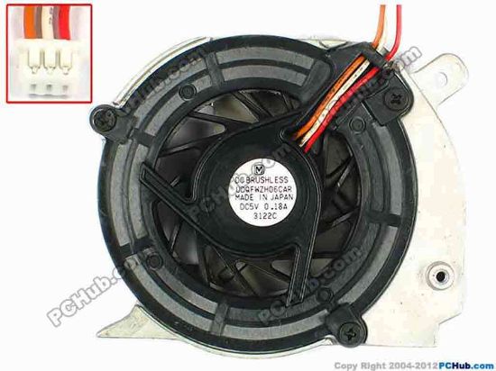 84463 Panasonic UDQFWZH06CAR Cooling Fan  34.46W.05.001.A03, w35x3x3, 5V .018A, Bare Panasonic UDQFWZH06CAR Cooling Fan  