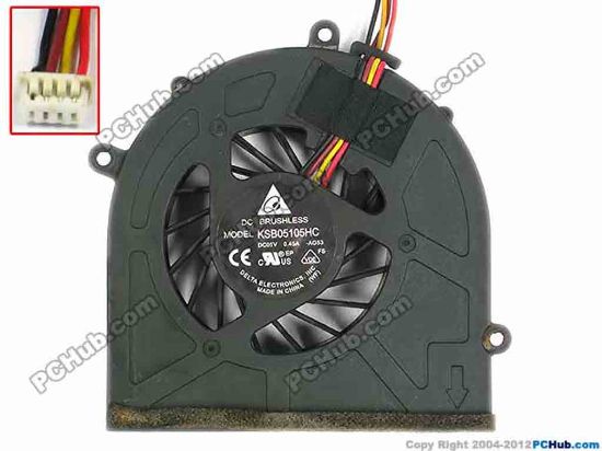 84512 Delta Electronics KSB05105HC Cooling Fan  -AG53, w60x4x4, 5V 0.45A, Bare fan Delta Electronics KSB05105HC Cooling Fan  