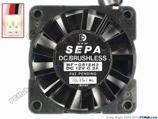 84542 SEPA MF-0612H2 Server - Square Fan sq60x16, w40x2x2, 12V 0.2A SEPA MF-0612H2 Server - Square Fan 