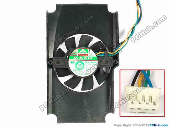 84545 Protechnic Magic MGT4512HR-W10 Server - Round Fan dia90x53x10, w75x4x4, 12V 0.12A Protechnic Magic MGT4512HR-W10 Server - Round Fan For use NVIDIA Quadro FX 380 Graphics