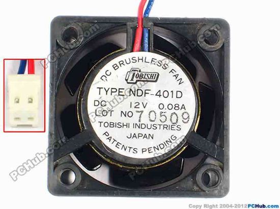 84547 Other Brands TOBISHI Server - Square Fan NDF-401D, sq40x20, w65x2x2, 12V 0.08A Other Brands TOBISHI Server - Square Fan 