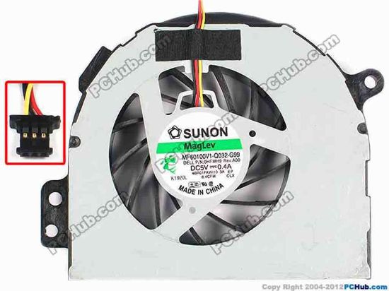 84941 SUNON MF60100V1-Q032-G99 Cooling Fan  0HFMH9, w8x3x3, 5V 0.4A, Bare fan SUNON MF60100V1-Q032-G99 Cooling Fan  