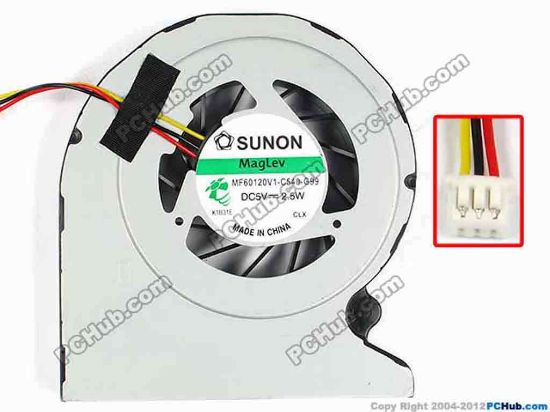 84947 SUNON MF60120V1-C540-G99 Cooling Fan  w20x3x3, 5V 2.5W, Bare fan ,NEW SUNON MF60120V1-C540-G99 Cooling Fan  