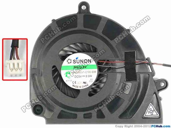 84950 SUNON MF60090V1-C190-G99 Cooling Fan  w20x3x3, 5V 2.0W, Bare fan SUNON MF60090V1-C190-G99 Cooling Fan