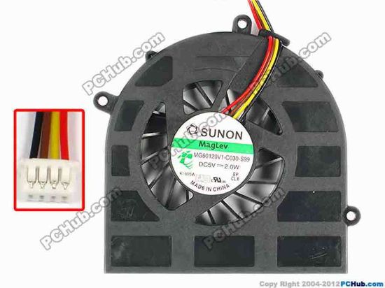 84953 SUNON MG60120V1-C030-S99 Cooling Fan  DC280009BS0, w60x4x4, 5V 2.0W, Bare fan, NEW SUNON MG60120V1-C030-S99 Cooling Fan  
