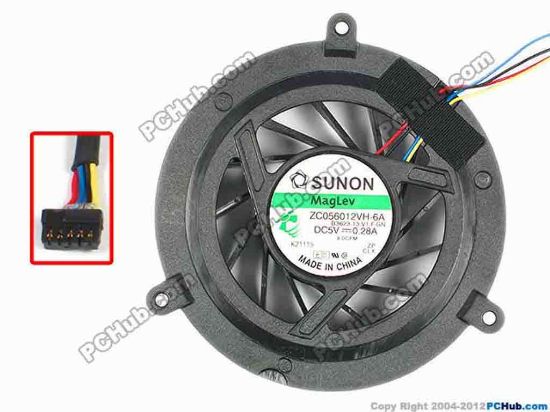 84955 SUNON ZC056012VH-6A Cooling Fan  B3623.13.V1.F.GN, w70x4x5, 5V 0.28A, bare, NEW SUNON ZC056012VH-6A Cooling Fan  