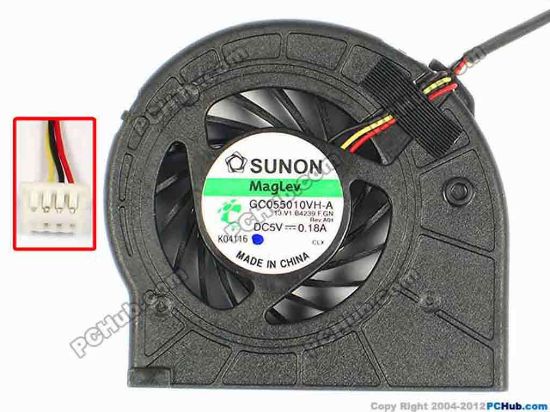 84965 SUNON GC055010VH-A Cooling Fan  13.V1.B4239.F.GN, w30x3x4, 5V 0.18A, Bare, NEW SUNON GC055010VH-A Cooling Fan