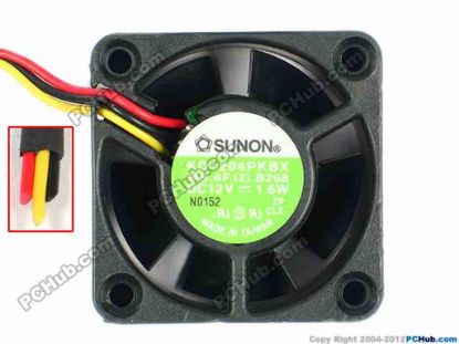 85039 SUNON KD1204PKBX Server - Square Fan MS.AF.(2).B298, sq40x40x20, w100x3, 12V 1.6W SUNON KD1204PKBX Server - Square Fan 