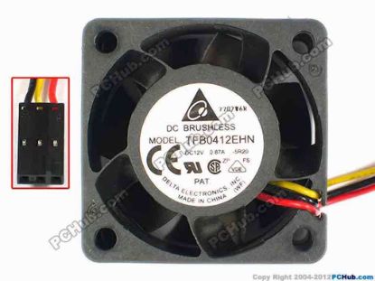 85103 Delta Electronics TFB0412EHN Server - Square Fan -5R20, sq40x40x28, w105x3x3, 12V 0.87A Delta Electronics TFB0412EHN Server - Square Fan 