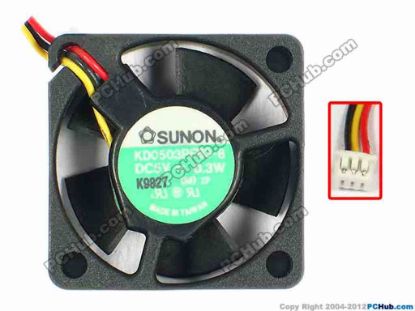 85155 SUNON KD0503PFB3-8 Server - Square Fan sq30x30x10, w40x3x3, 5V 0.3W SUNON KD0503PFB3-8 Server - Square Fan 