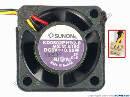85179 SUNON KD0502PHB2-8 Server - Square Fan MS.M.B192, sq25x25x15, w20x3x3, 5V 0.55W SUNON KD0502PHB2-8 Server - Square Fan 