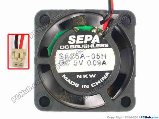 85188 SEPA SF25A-05H Server - Square Fan sq25x25x10, w55x2x2, 5V 0.09A SEPA SF25A-05H Server - Square Fan 