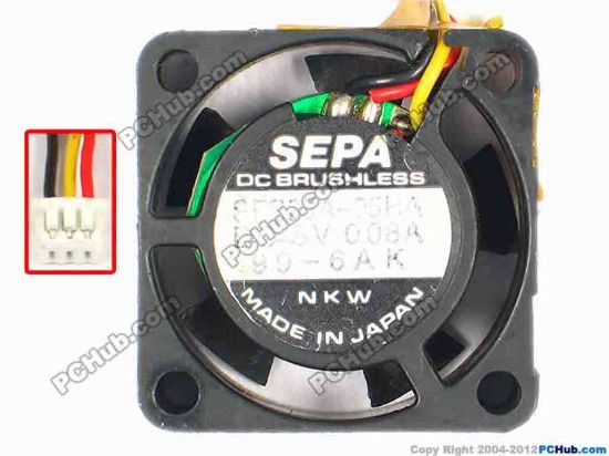 85189 SEPA SFB25A-05HA Server - Square Fan sq25x25x10, w40x3x3, 5V 0.08A SEPA SFB25A-05HA Server - Square Fan 