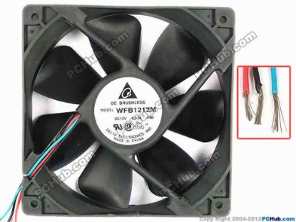 85192 Delta Electronics WFB1212M Server - Square Fan -F00, sq120x120x25, w80x3, 12V 0.33A Delta Electronics WFB1212M Server - Square Fan 