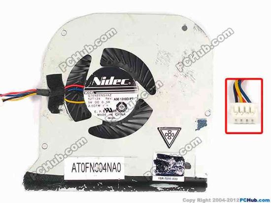 85195 Nidec G70N05NS4AZ Cooling Fan  52T134, w10x4x4, 5V 0.4A, Bare fan Nidec G70N05NS4AZ Cooling Fan  