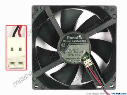 85207 Panasonic FBA09A24H Server - Square Fan sq90x90x25, w120x2x2, 24V 0.17A Panasonic FBA09A24H Server - Square Fan 