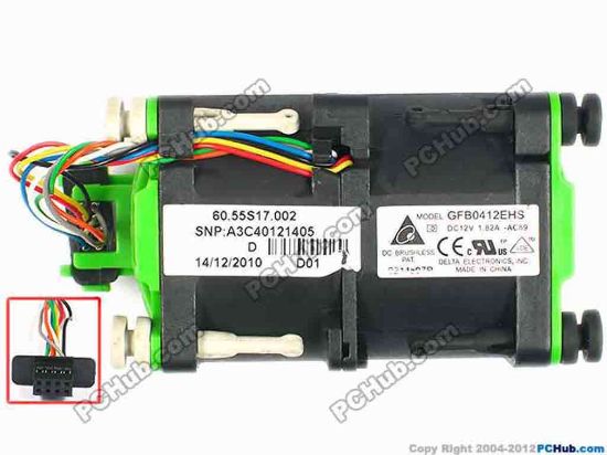 85215 Delta Electronics GFB0412EHS Server - Square Fan -AC89, sq40x40x55, w50x8x8, 12V 1.82A Delta Electronics GFB0412EHS Server - Square Fan 