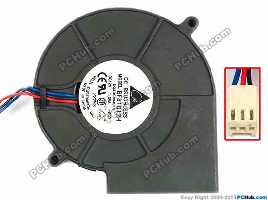 85217 Delta Electronics BFB1012H Server - Blower Fan -F00, bw97x94x33, w90x3x3, 12V 1.2A Delta Electronics BFB1012H Server - Blower Fan