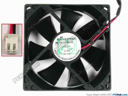 85666 RUILIAN / HENG YANG RDM9025S Server - Square Fan sq92x92x25, w155x2x2, 12V 0.19A RUILIAN / HENG YANG RDM9025S Server - Square Fan 