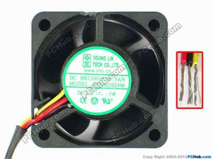 85694 Young Lin DFB402024M Server - Square Fan sq40x20, w175x3, 24V 1.9W Young Lin DFB402024M Server - Square Fan 
