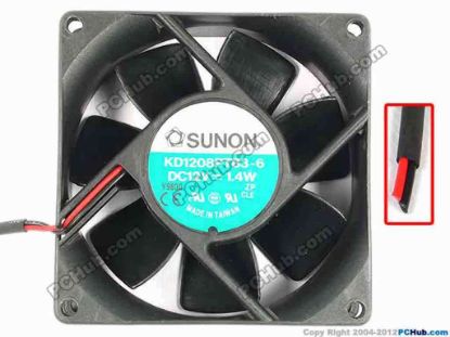 85713 SUNON KD1208PTB3-6 Server - Square Fan KD1208PTB3-6, sq80x80x25, w110x2, 12V 1.4W SUNON KD1208PTB3-6 Server - Square Fan 