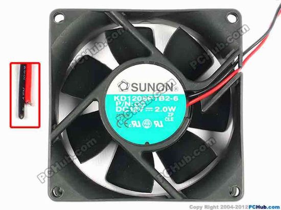 85723 SUNON KD1208PTB2-6 Server - Square Fan KD1208PTB2-6, OC, sq80x80x25, w60x2, 12V 2.0W  SUNON KD1208PTB2-6 Server - Square Fan 
