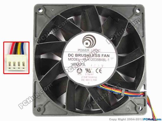 85744 Power Logic PLA12038B48L-1 Server - Square Fan sq120x120x38, w445x4x4, 48V 0.70A  Power Logic PLA12038B48L-1 Server - Square Fan 