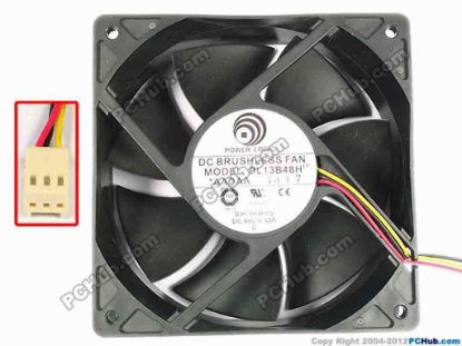 85745 Power Logic PL13B48H Server - Square Fan sq120x120x38, w290x3x3, 48V 0.32A  Power Logic PL13B48H Server - Square Fan 