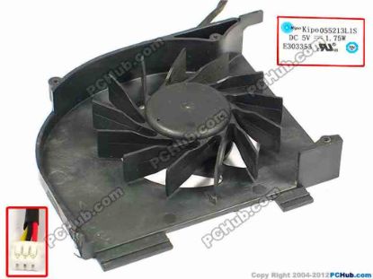 85746 HP Pavilion dv5 Series Cooling Fan  055213L1S, w60x3x3, 5V 1.75W, Bare HP Pavilion dv5 Series Cooling Fan  