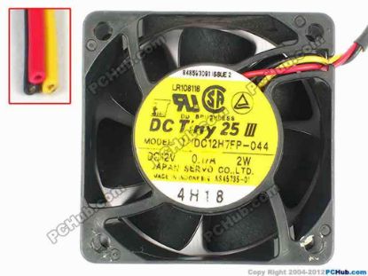 85845 Japan Servo TUDC12H7FP-044 Server - Square Fan 4H18, sq60x25, w50x2, 12V 0.17A 2W Japan Servo TUDC12H7FP-044 Server - Square Fan 