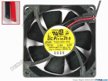 85936 Japan Servo PUDC12Z4-042 Server - Square Fan sq80x25, w95x2, 12V 0.16A, 2.4W Japan Servo PUDC12Z4-042 Server - Square Fan 