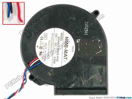 85947 NMB-MAT / Minebea BG0903-B049-P0S Server - Blower Fan 09, sq97x94x33, w300x4, 12V 2.65A NMB-MAT / Minebea BG0903-B049-P0S Server - Blower Fan 