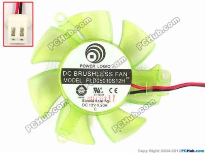 85974 Power Logic PLD05010S12H Server - Frameless / GPU Fan Dia47x10, 100x2x2, 12V 0.2A, trans. Yellow Power Logic PLD05010S12H Server - Frameless / GPU Fan 