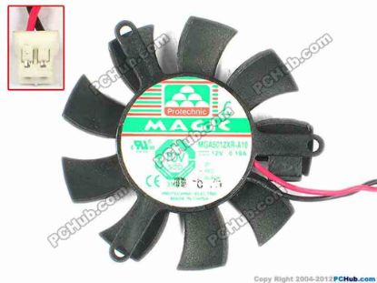 85980 Protechnic Magic MGA5012XR-A10 Server - Frameless / GPU Fan 45x9, w110x2x2, 12V 0.19A, Black Protechnic Magic MGA5012XR-A10 Server - Frameless / GPU Fan 