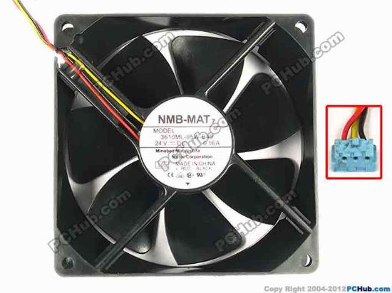 86200 NMB-MAT / Minebea 3610ML-05W-B49 Server - Square Fan L05, sq92x25, w65x3x3, 24V 0.16A NMB-MAT / Minebea 3610ML-05W-B49 Server - Square Fan 