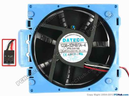 86201 JMC / DaTech 1238-12HBTA-4 Server - Square Fan sq119x119x38, w220x3x3, 12V, 1.50A JMC / DaTech 1238-12HBTA-4 Server - Square Fan 
