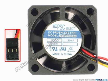 86202 PSC Select P1124020HB2A  Server - Square Fan sq40x40x20, w85x3x3, 12V 120mA 1.44W PSC Select P1124020HB2A  Server - Square Fan 