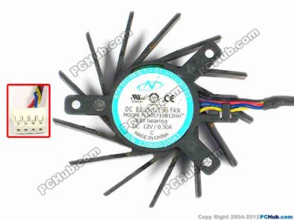 86211 NTK PLB05710B12HH Server - Frameless / GPU Fan dia50x10, w80x4x4, 12V 0.30A, Black NTK PLB05710B12HH Server - Frameless / GPU Fan P/N: 12060030043, <br />
P/N: 7121033200G