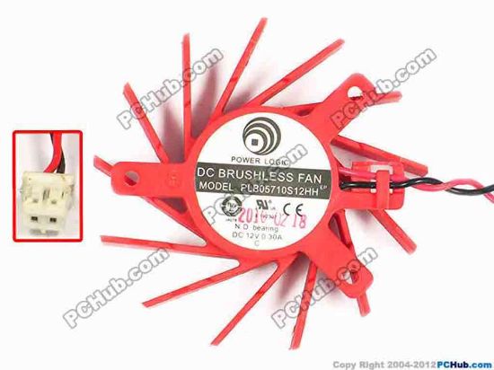 86212 Power Logic PLB05710B12HH Server - Frameless / GPU Fan dia50x10, w80x2x2, 12V 0.30A, Orange Power Logic PLB05710B12HH Server - Frameless / GPU Fan 
