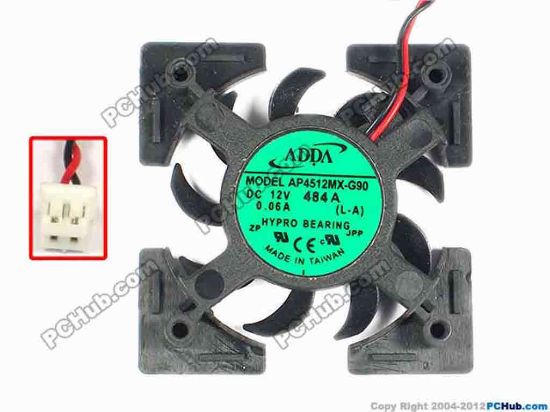 86216 ADDA AP4512MX-G90 Server - Frameless / GPU Fan PN: 7120005800, dia45x45x8, w65x2x2, 12V 0.06A ADDA AP4512MX-G90 Server - Frameless / GPU Fan 