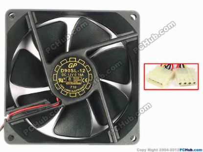 86256 Y.L FAN / Yate Loon D12SL-12 Server - Square Fan sq92x92x25, w390x2x8, 12V 0.14A Y.L FAN / Yate Loon D12SL-12 Server - Square Fan 