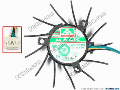 86355 Protechnic Magic MGT7012YF-W20  Server - Frameless / GPU Fan dia65x65x12, w55x4x4, 12V 0.43A Protechnic Magic MGT7012YF-W20  Server - Frameless / GPU Fan
