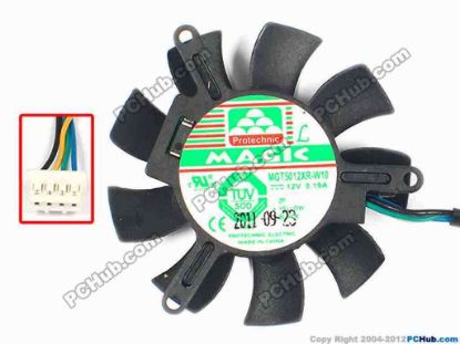 86362 Protechnic Magic MGT5012XR-W10 Server - Frameless / GPU Fan dia45x45x10, w90x4x4, 12V 0.19A Protechnic Magic MGT5012XR-W10 Server - Frameless / GPU Fan 