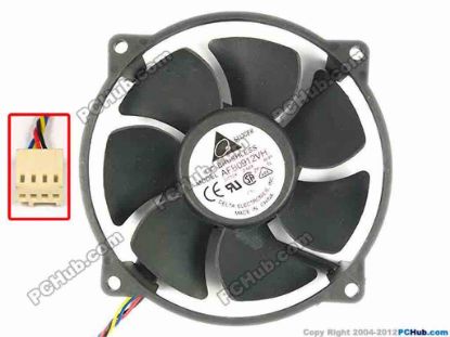 86379 Delta Electronics AFB0912VH Server - Round Fan -4E91, dia95x95x25, w200x4x4, 12V 0.60A Delta Electronics AFB0912VH Server - Round Fan 