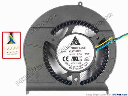 86391 Delta Electronics KUC1012D Server - Round Fan -8K2B, dia95x85x22, w55x4x4, 12V 0.75A Delta Electronics KUC1012D Server - Round Fan