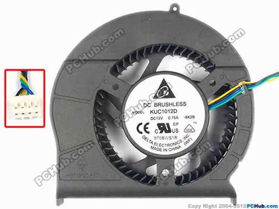 86391 Delta Electronics KUC1012D Server - Round Fan -8K2B, dia95x85x22, w55x4x4, 12V 0.75A Delta Electronics KUC1012D Server - Round Fan