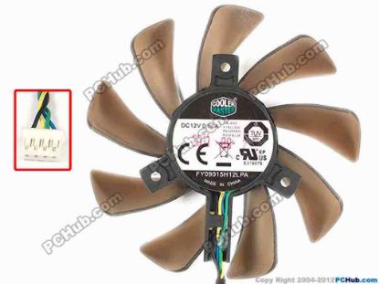 86393 Cooler Master FY09015H12LPA Server - Frameless / GPU Fan 12V 0.60A, W110x4x4, D85x15xC40, Trans Green Cooler Master FY09015H12LPA Server - Frameless / GPU Fan 